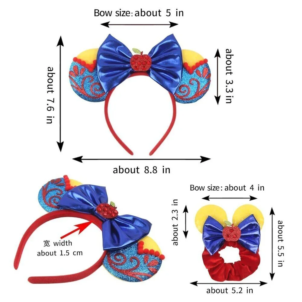Mouse Ears Headband and Scrunchies Cotton Costume Accessory for Women